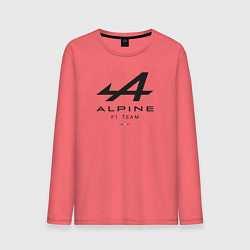 Лонгслив хлопковый мужской Alpine F1 team, цвет: коралловый