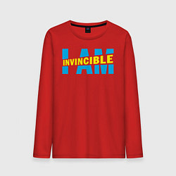 Лонгслив хлопковый мужской I am Invincible, цвет: красный