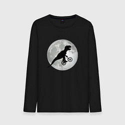 Мужской лонгслив Динозавр летит на фоне луны