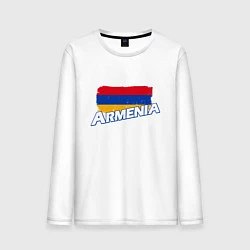Лонгслив хлопковый мужской Armenia Flag, цвет: белый