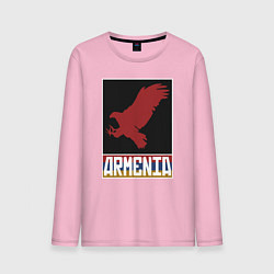 Лонгслив хлопковый мужской Орёл - Армения цвета светло-розовый — фото 1