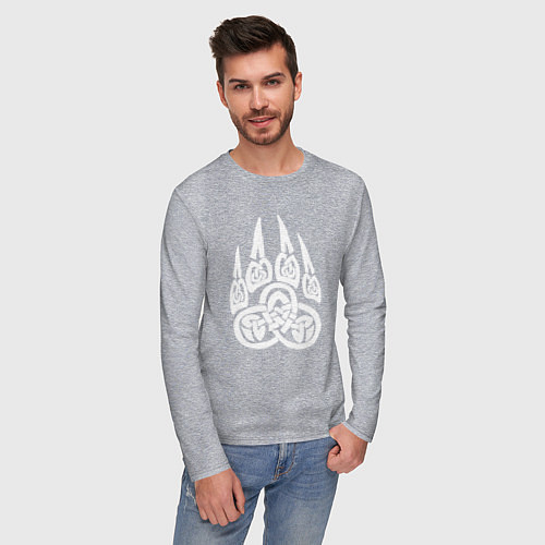 Мужской лонгслив Символ Велеса Медвежья лапа / Меланж – фото 3