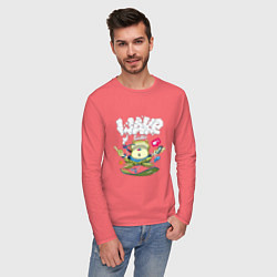 Лонгслив хлопковый мужской Wake Guru, цвет: коралловый — фото 2