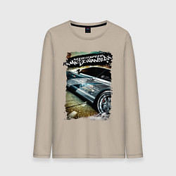 Лонгслив хлопковый мужской Need for Speed Most Wanted, цвет: миндальный