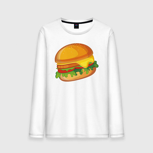 Мужской лонгслив My Burger / Белый – фото 1