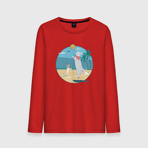 Мужской лонгслив Cat Volleyball / Красный – фото 1