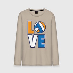 Лонгслив хлопковый мужской Love Volleyball, цвет: миндальный