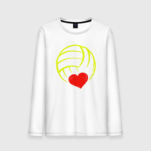 Мужской лонгслив Volleyball Heart / Белый – фото 1