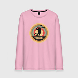 Лонгслив хлопковый мужской Спорт - Волейбол, цвет: светло-розовый