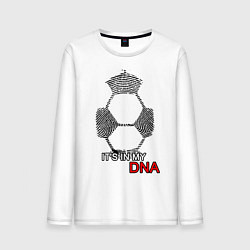 Лонгслив хлопковый мужской FOOTBALL IN MY DNA, цвет: белый