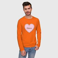 Лонгслив хлопковый мужской Love Belarus цвета оранжевый — фото 2