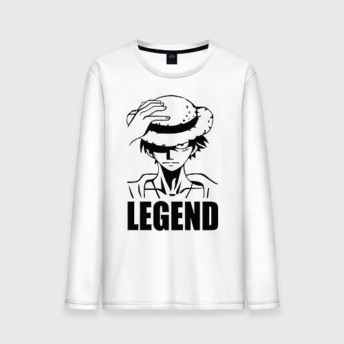 Мужской лонгслив Луффи Легенда One Piece / Белый – фото 1