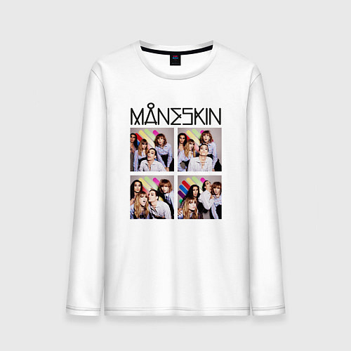 Мужской лонгслив Photo Maneskin / Белый – фото 1