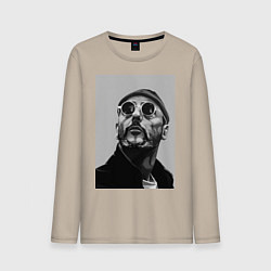 Лонгслив хлопковый мужской Leon, цвет: миндальный