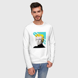 Лонгслив хлопковый мужской Энди Уорхол Andy Warhol, цвет: белый — фото 2