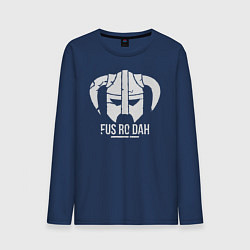 Лонгслив хлопковый мужской Fus Ro Dah!! Skyrim, цвет: тёмно-синий