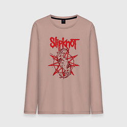 Лонгслив хлопковый мужской Slipknot Slip Goats Art, цвет: пыльно-розовый