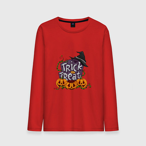 Мужской лонгслив Trick or treat / Красный – фото 1