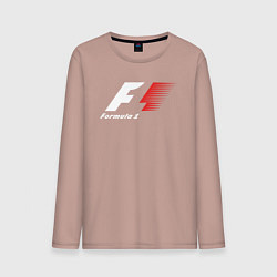 Лонгслив хлопковый мужской Formula 1, цвет: пыльно-розовый