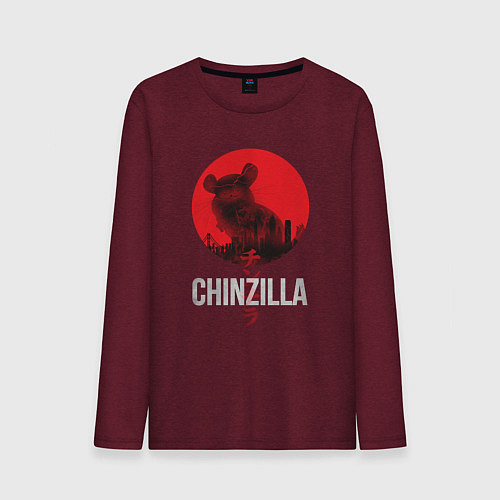 Мужской лонгслив Chinzilla white / Меланж-бордовый – фото 1