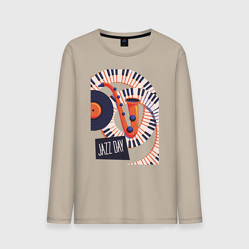 Мужской лонгслив Джаз / Миндальный – фото 1