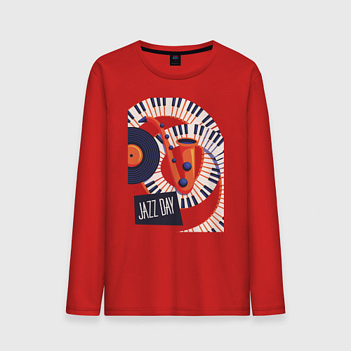 Мужской лонгслив Джаз / Красный – фото 1