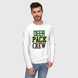 Лонгслив хлопковый мужской Deer Pack Crew, цвет: белый — фото 2