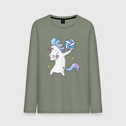 Лонгслив хлопковый мужской Unicorn Volleyball, цвет: авокадо