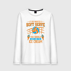 Лонгслив хлопковый мужской Volley - Soft Serve, цвет: белый