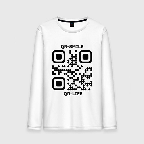 Мужской лонгслив QR-SMILE / Белый – фото 1