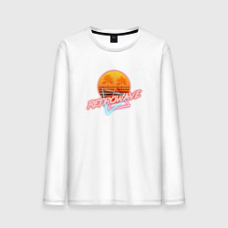 Лонгслив хлопковый мужской Retrowave style, цвет: белый