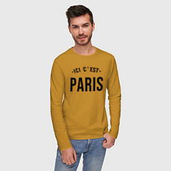 Лонгслив хлопковый мужской PARIS SAINT-GERMAIN цвета горчичный — фото 2