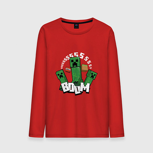 Мужской лонгслив Криперы Creepers и Динамит / Красный – фото 1