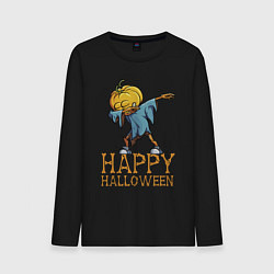 Лонгслив хлопковый мужской Happy Halloween, цвет: черный