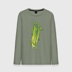 Лонгслив хлопковый мужской Сельдерей, цвет: авокадо