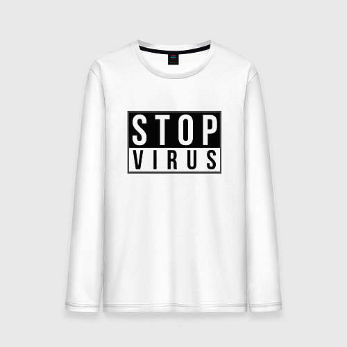 Мужской лонгслив Stop Virus / Белый – фото 1