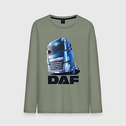 Лонгслив хлопковый мужской Daf Truck, цвет: авокадо