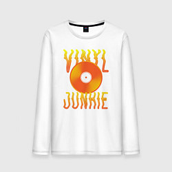 Лонгслив хлопковый мужской Vinyl Junkie, цвет: белый
