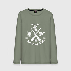 Лонгслив хлопковый мужской Hunting club, цвет: авокадо