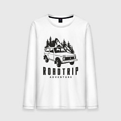 Лонгслив хлопковый мужской Niva roadtrip, цвет: белый