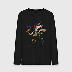 Мужской лонгслив Единорг Панк
