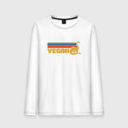 Лонгслив хлопковый мужской Dino Vegan, цвет: белый