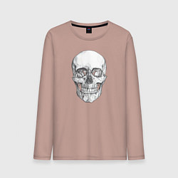 Мужской лонгслив Реалистичный рисунок Черепа
