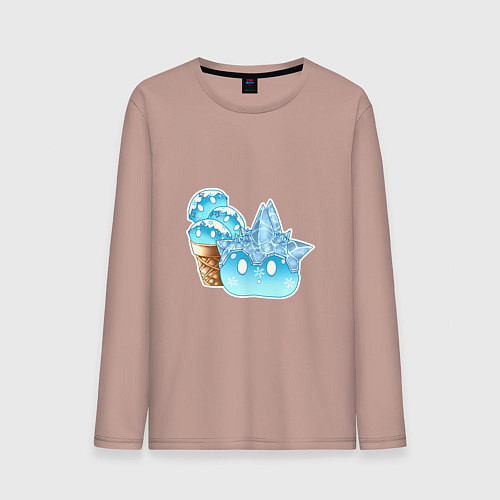 Мужской лонгслив Мороженко-слайм / Пыльно-розовый – фото 1