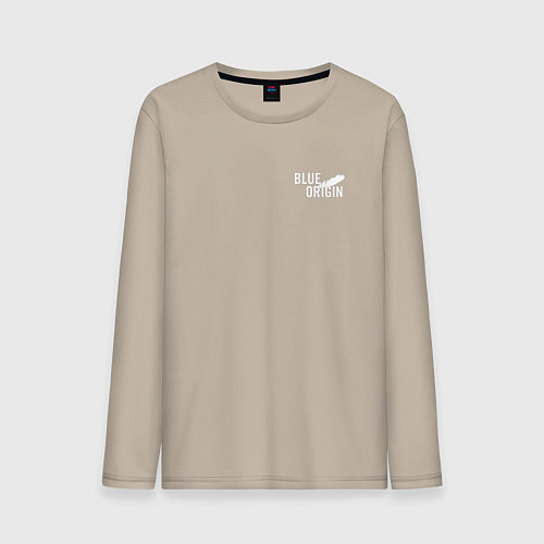 Мужской лонгслив Blue Origin logo перо / Миндальный – фото 1