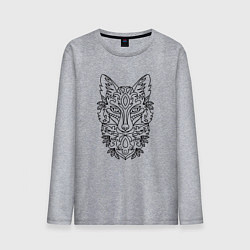 Лонгслив хлопковый мужской Лиса, цвет: меланж