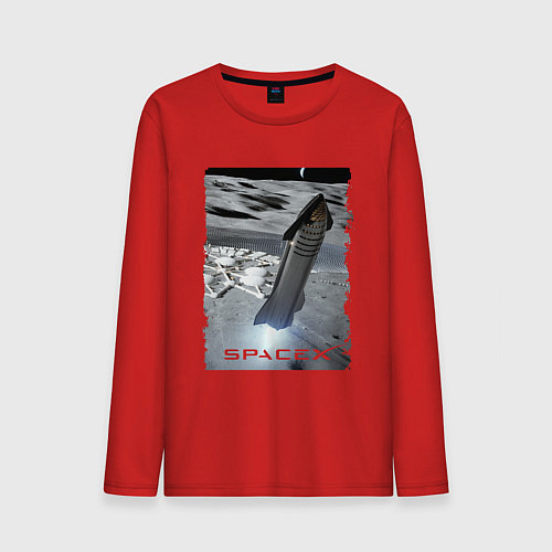 Мужской лонгслив Старт ракеты Space X / Красный – фото 1