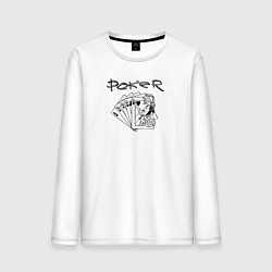 Лонгслив хлопковый мужской Poker, цвет: белый