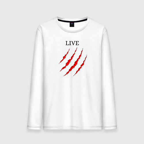 Мужской лонгслив След от когтей / Белый – фото 1