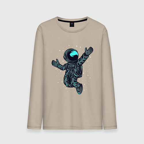 Мужской лонгслив В космосе / Миндальный – фото 1